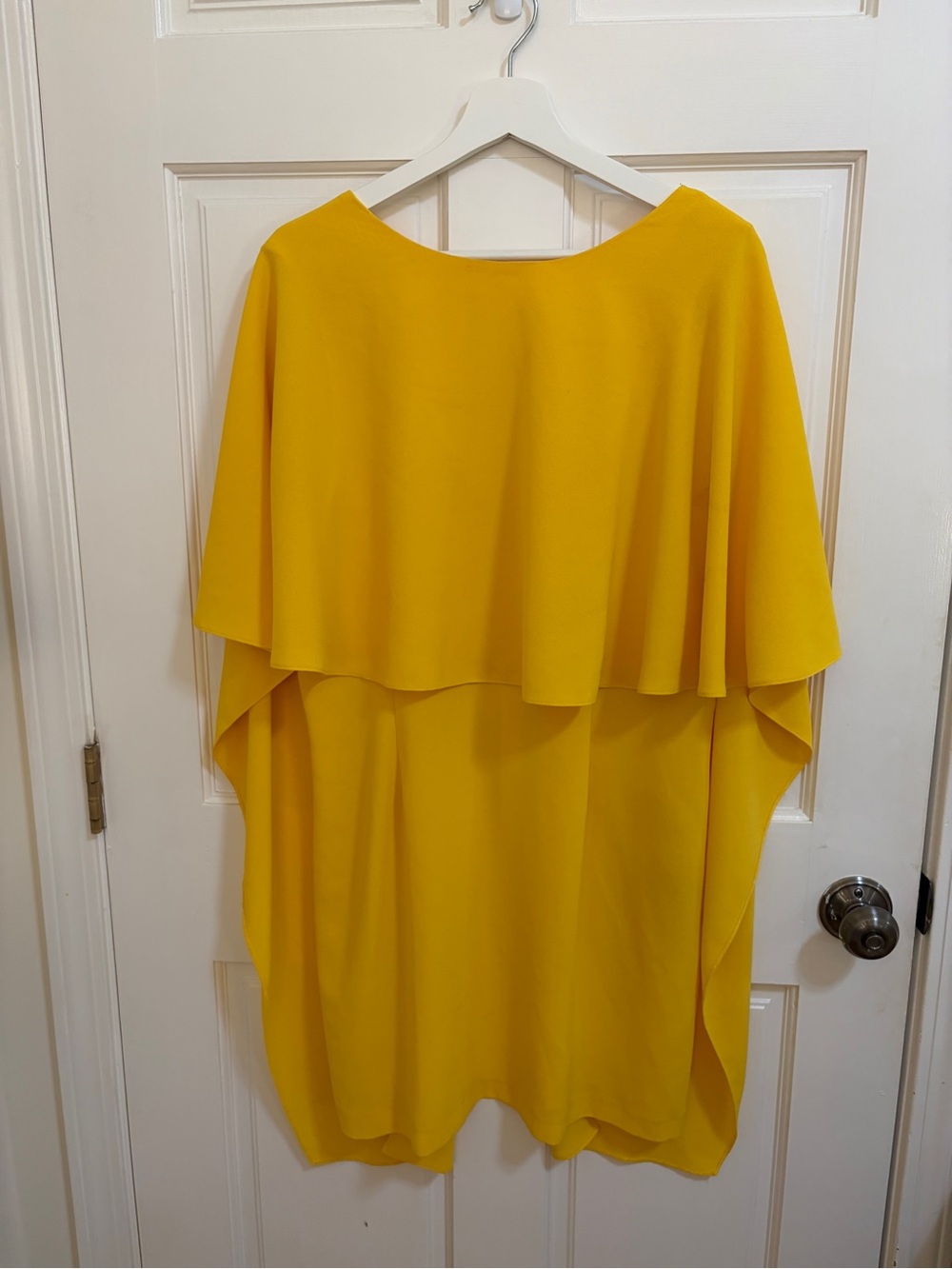 Zara Yellow Cape-Sleeve Mini Dress - size L - Picture 2 of 5